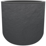 Eda - pot de fleurs rond en plastique volcania up anthracite - � 40 cm