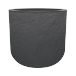 Eda - pot de fleurs rond en plastique volcania up anthracite -  50 cm