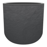 Eda - pot de fleurs rond en plastique volcania up anthracite - � 50 cm