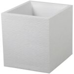 Eda - pot plastique carr� graphit 31l - blanc c�rus�