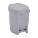 Poubelle de salle de bain 6l � p�dale ? seau int�rieur amovible ? dimensions 270x215x265 mm ? gris b�ton ...