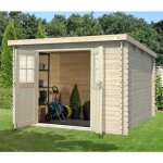 Eden partenaire jardin - abri de jardin, rangement a outils, structure en madriers emboites de 28 m / ...