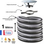 Edilinox - kit tubage flexible double peau inox diam�tre 100 + collier + chapeau longueur du conduit ...