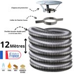 Edilinox - kit tubage flexible double peau inox diam�tre 100 + collier + chapeau longueur du conduit ...