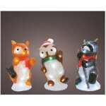 Edm - figures d'animaux en acrylique  led pour l'extrieur 13x10x24cm modles assortis de 20 leds
