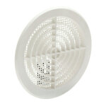 Edm - grille avec toile moustiquaire couleur blanche d - 12. 5 - 14cm abs
