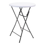 Edm - table haute mange debout d80 pliable pe blanc