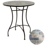 Edm - table mtal / mosaque couleur: marron 70x77cm modle stuttgart pour extrieur