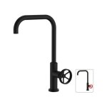 Edouard rousseau - mitigeur evier industriel - noir (poign�e rouge offerte)