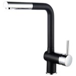 Edouard rousseau - rousseau robinet mitigeur de cuisine matsouko - avec douchette - gris chrome et noir ...