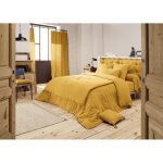L'effet papillon - edredon ou bout de lit 'ga�a' toutes dimensions 'gaze de coton' - couleur: ga�a safran ...