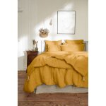 L'effet papillon - edredon ou bout de lit matelass� 90 x 200 cm 'soline' lin lav� - couleur: soline miel ...