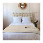 Edredon � pompons matelass� 90 x 190 cm ecru - 90x190cm - ecru