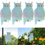 Effaroucheur oiseaux r�fl�chissant hibou, 4pack repulsif pigeon forme d' hibou, r�fl�chissant lumineux, ...