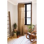 L'effet papillon - lot de 2 rideaux 140 x 300 cm r�glables double gaze de coton camel