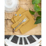 L'effet papillon - lot de 3 serviettes gaze de coton 40 x 40 cm gaia safran jaune