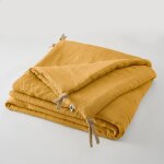 L'effet papillon - bout de lit 90 x 200 cm lin lav soline miel