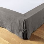 L'effet papillon - cache - sommier gaze de coton 140 x 190 cm gaia anthracite