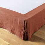 L'effet papillon - cache - sommier gaze de coton 160 x 200 cm gaia terracotta