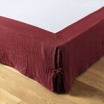 L'effet papillon - cache - sommier 90 x 190 cm en gaze de coton gaia ? coloris bordeaux