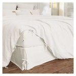 L'effet papillon - cache sommier 'soline' toutes dimensions lin lav� - couleur: soline craie - taille ...