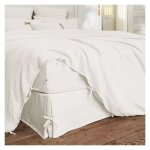 L'effet papillon - cache sommier 'soline' toutes dimensions lin lav - couleur: soline craie - taille ...