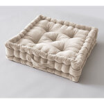 L'effet papillon - coussin de sol 50 x 50 x 10 cm velours de coton c�sar pampa naturel