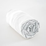 L'effet papillon - drap housse 140 x 190 cm satin de bambou salom� blanc