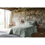 L'effet papillon - drap plat 'soline' toutes dimensions lin lav - couleur: soline eucalyptus - taille ...