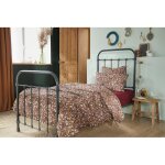 L'effet papillon - housse de couette 140 x 200 cm double gaze de coton imprim�e capucine camel