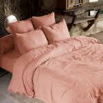 Parure de draps 4 pi�ces & 5 pi�ces 'ga�a' gaze de coton - couleur: ga�a rose p�che - parure de draps: ...