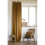 L'effet papillon - rideau ajustable + 8 anneaux pince 140 x 270 cm en lin lavé soline caramel L'effet papillon - rideau ajustable + 8 anneaux pince 140 x 270 cm en lin lavé soline caramel