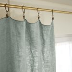 L'effet papillon - rideau ajustable + 8 anneaux pince 'soline' 140 x 270 cm lin lav - couleur: soline ...