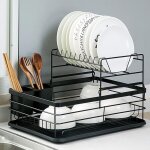 Egouttoir  vaisselle  2 niveaux egouttoir  vaisselle en fer porte - tasses grand gouttoir  vaisselle ...