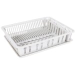 Eda - egouttoir vaisselle grand mod�le + plateau blanc c�rus�