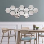 Einemgeld - 12 pi�ces miroir acrylique adh�sif autocollant mural miroirs muraux stickers salon chambre ...