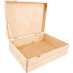 Einemgeld - bo�te de rangement en bois pour d�coration 25 x 17 x 4 cm ( + / - 1 cm) avec couvercle naturel ...