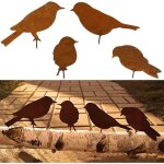 Einemgeld - oiseaux rouill�s avec vis oiseaux jardin silhouette d�coration d�co m�tal rouill� jardin ...