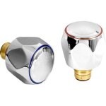 Robinet de remplacement standard chaud et froid tête chromée rouge et bleu Robinet de remplacement standard chaud et froid tête chromée rouge et bleu