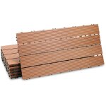 Tolletour - einfeben 30x dalle terrasse composite effet bois dalles de jardin clipsables en bois composite ...