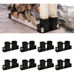 Einfeben 8x aide  l'empilage du bois acier enduit, noir, abri en bois bricolage pour bois quarri, stockage ...
