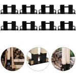 Randaco - einfeben 8x aide  l'empilage du bois acier enduit, noir, abri en bois bricolage pour bois ...
