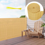 Einfeben - canisse en pvc couleur bambou double face, 90% d'occultation, h. 160 cm x l. 500 cm