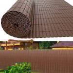 Einfeben - canisse en pvc double face, 90% d'occultation, marron, h. 120 cm x l. 600 cm Einfeben - canisse en pvc double face, 90% d'occultation, marron, h. 120 cm x l. 600 cm