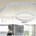 Einfeben - kit de rail de rideau plafond pliable, 3m rail de rideau flexible avec 30 crochet pour maison ...