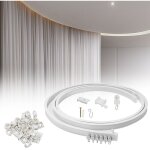 Einfeben kit de rail de rideau plafond pliable, 5m rail de rideau flexible avec 40 crochet pour maison ... Einfeben kit de rail de rideau plafond pliable, 5m rail de rideau flexible avec 40 crochet pour maison ...