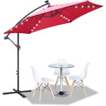 Einfeben - parasol déporté inclinable - parasol - parasol de jardin - avec protection uv - rouge 3m Einfeben - parasol déporté inclinable - parasol - parasol de jardin - avec protection uv - rouge 3m