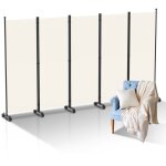 Einfeben paravent sparation pliable avec roulettes, cadre en mtal, idal pour salon, bureau, hpital ...