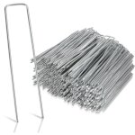 Set 250 piquets de fixation en acier galvanis 2. 8mm 150x25mm, piquet ancrage sol jardin, pour bche ...