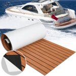Einfeben tapis de sol tapis de pont en mousse eva teck yacht tapis de sol auto - adhsif marron 240x90cm ...